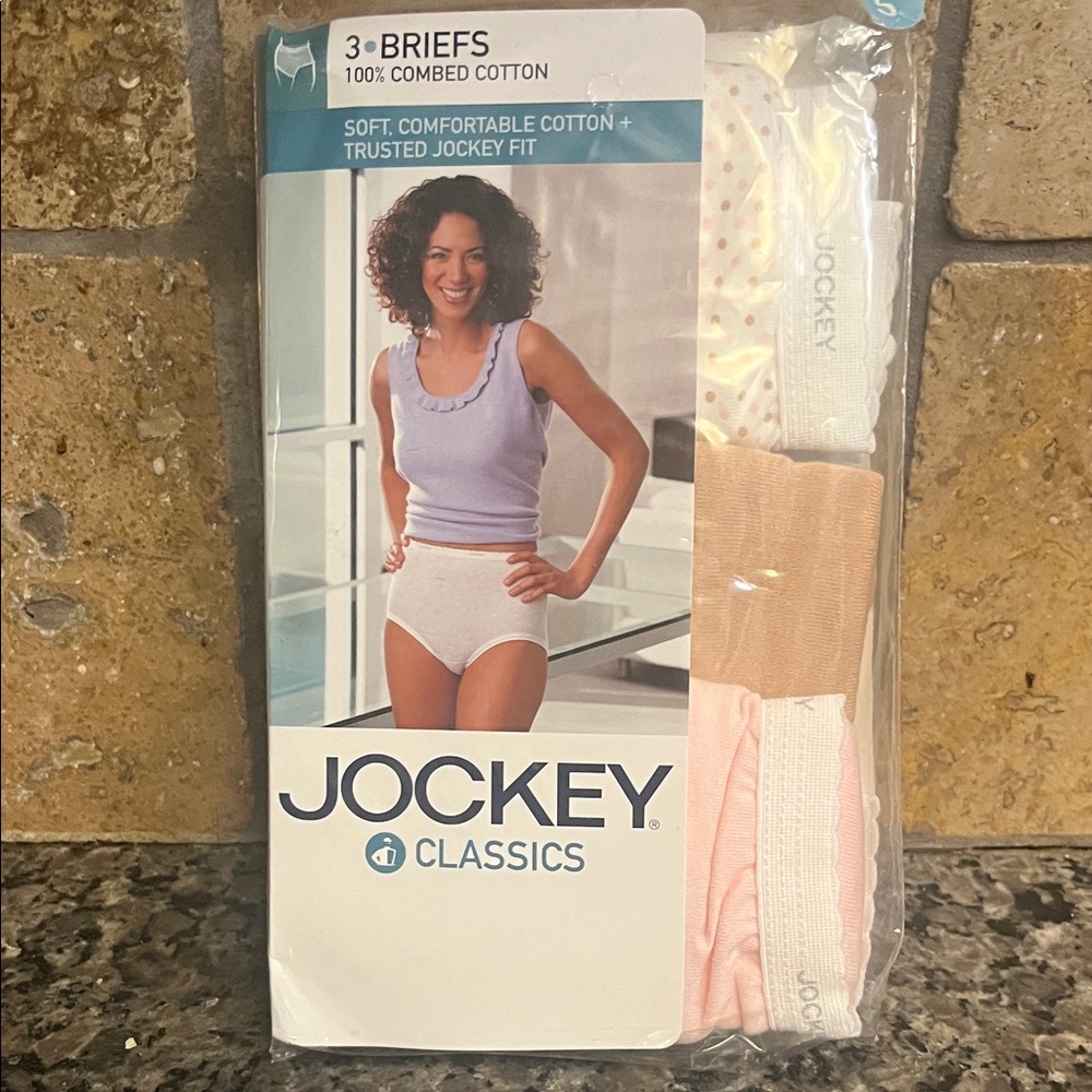 Jockey Classics Women's 3-Pack Briefs - White, Pink, Beige